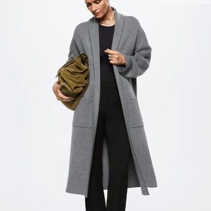 MANGO, NWT, Oversized knitted coat with pockets, Small